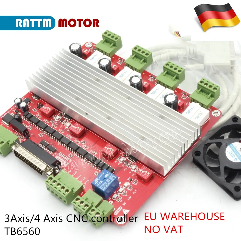 High speed Optocoupler TB6560 stepper motor driver 3Axis or 4 Axis CNC controller board & DB25 bable