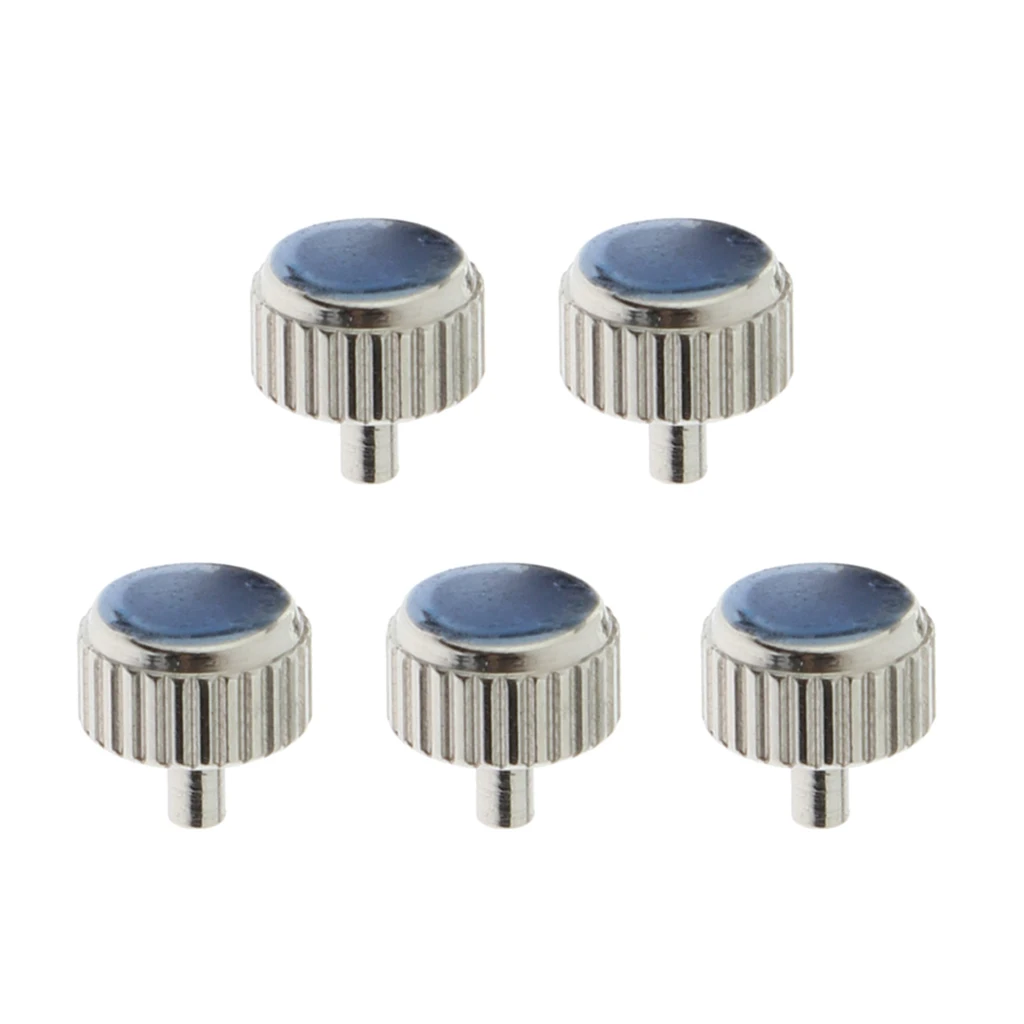 5PCS Silver Dome Flat Head Steel 5mm/6mm Inner Diameter of Pores: 2mm for Watch Repair