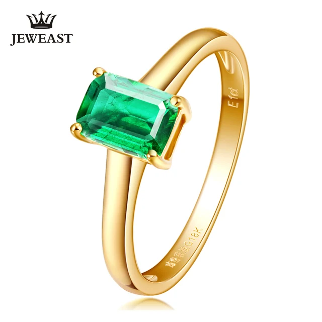 SLFD Natural Emerald 18K Pure Gold 2020 New Hot Selling Top Ring Women Heart Shape Ring  For Ladies  Woman Genuine Jewelry