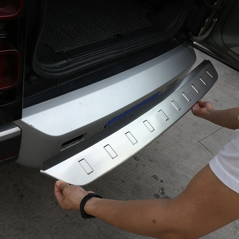 

For Land Rover Defender 90 110 2020-2023 Stainless Steel Black/Silver Car Rear Bumper Plate Cover Trim Stickers Car Accessories