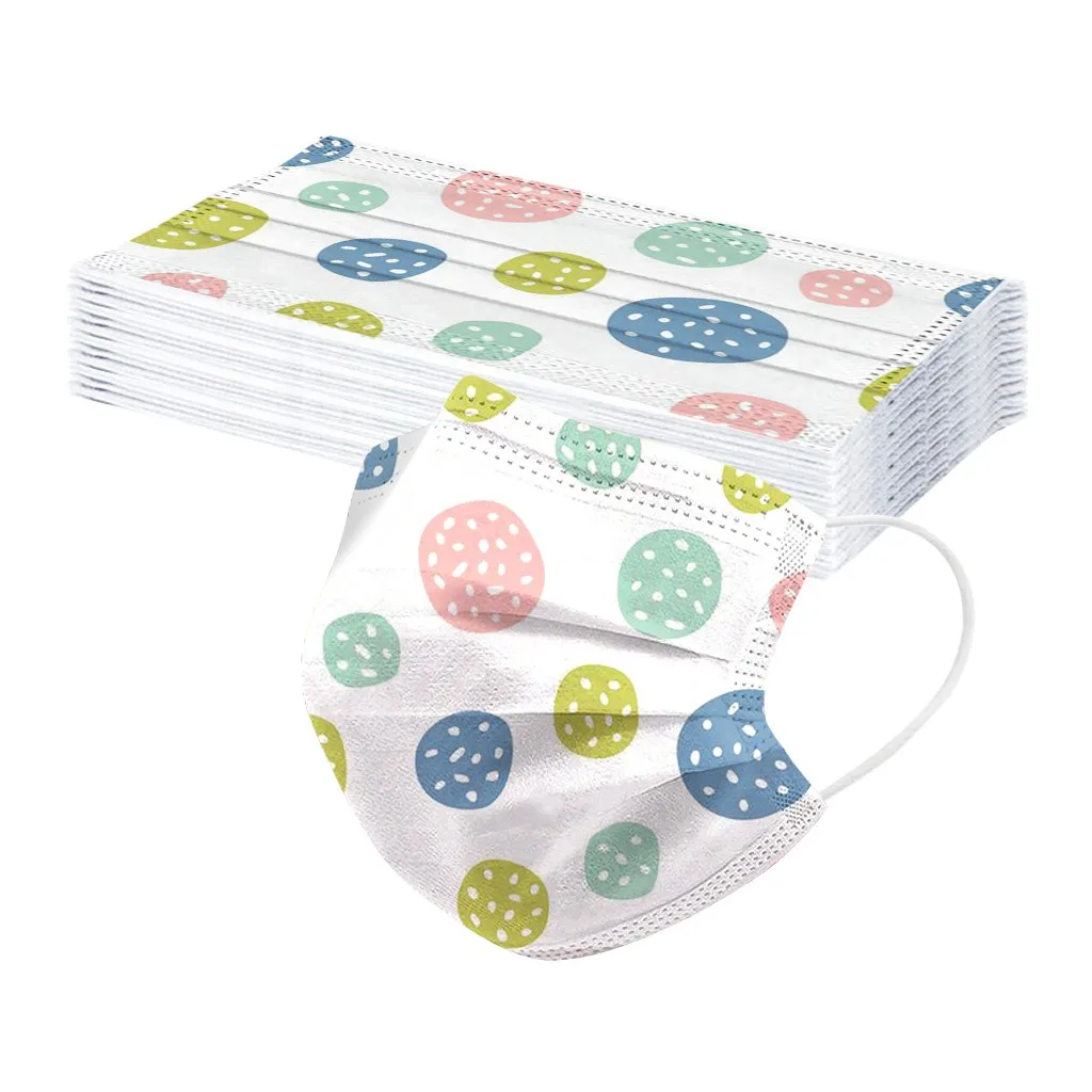 20PCS Children's Polka Dot Printing Mask Non Wove Masks Disposable Face