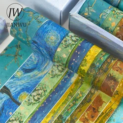 JIANWU – ensemble de 10 bandes Washi décoratives et créatives pour Journal, papeterie de masquage esthétique Style chinois pour Scrapbooking et Journal intime, DIY bricolage 