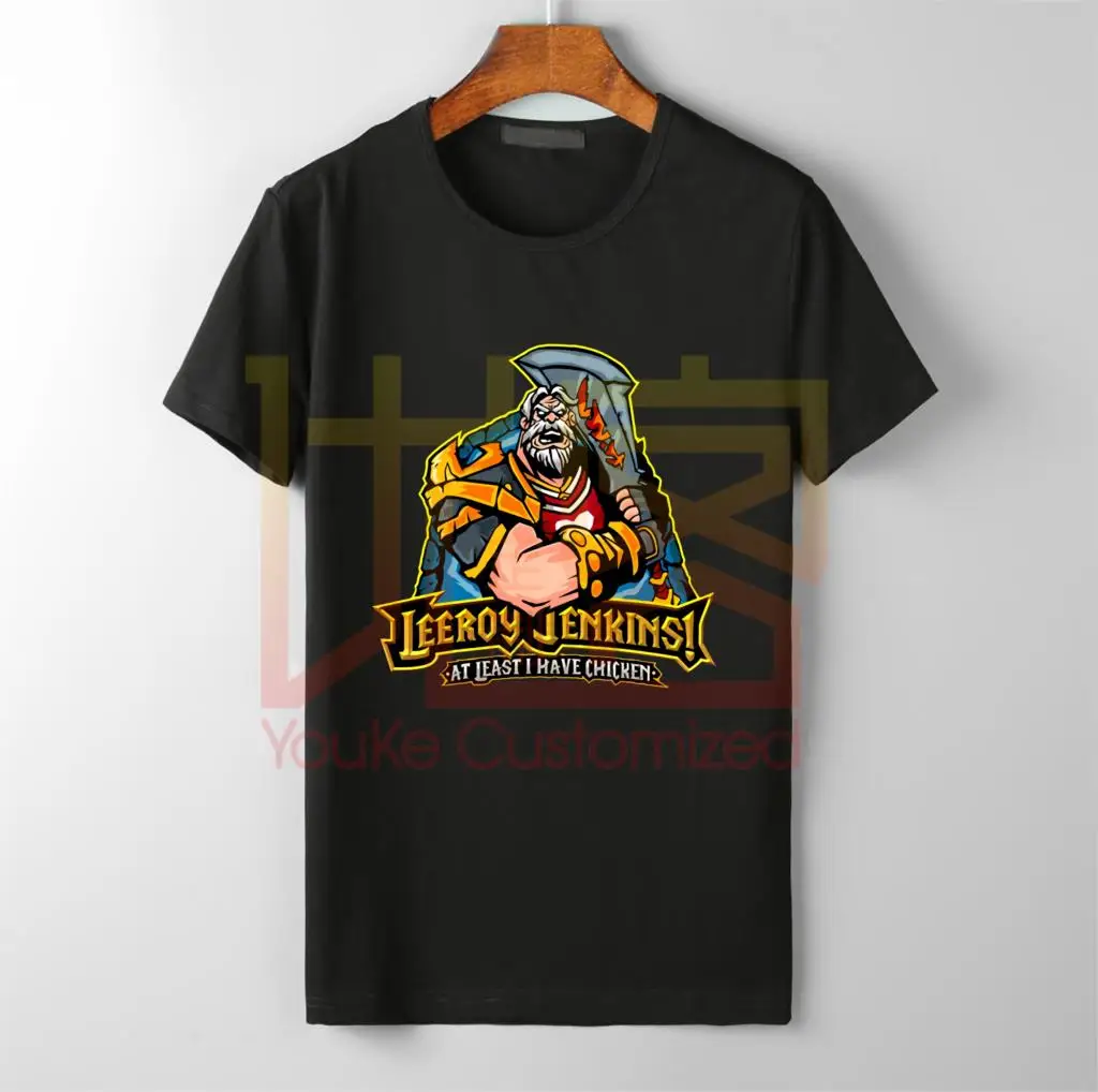 World of Warcraft Leeroy Jenkin/Модная хлопковая футболка |