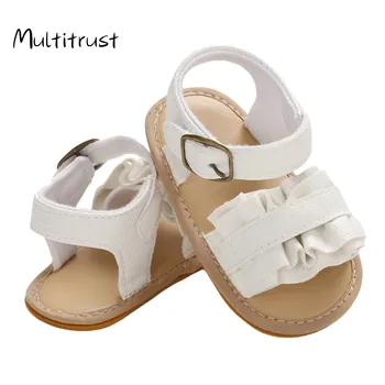 

Infant Toddler Girls PU Soft LeatherSandals Summer Baby Shoes Ruffles Soft Sole Non-Slip Baby Girls Princess Sandals 0-18M