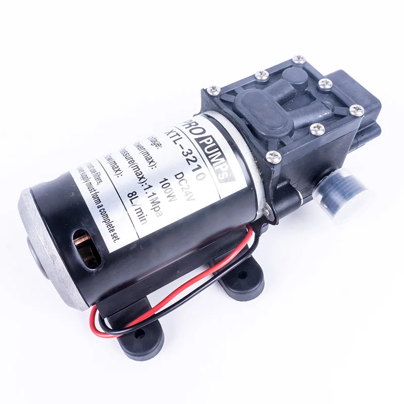 DC 24V 100W 1.1Mpa 130PSI 8л/мин сельскохозяйственный Электрический водяной насос высокого давления мембранный самовсасывающий насос контроль обратного потока