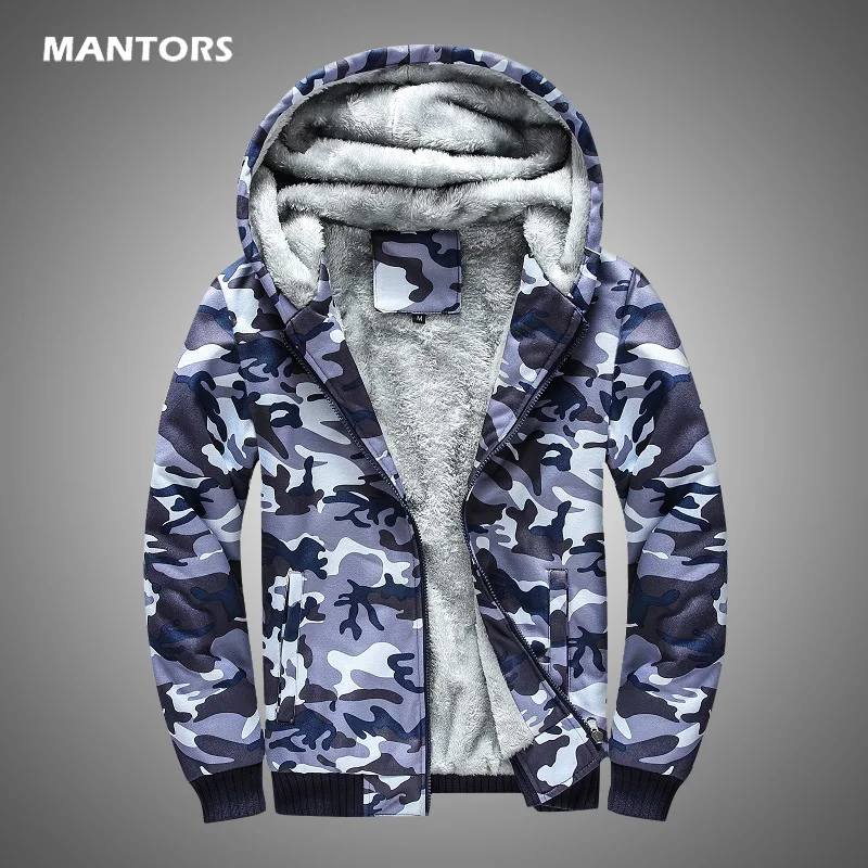 Sudadera con capucha de lana para hombre, abrigos de camuflaje azul marino, chaqueta militar informal, ropa gruesa y cálida, cárdigan de invierno, 2020| Sudaderas y sudaderas| - AliExpress
