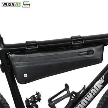

100% Waterproof Bike Front Tube Frame Bag 2.8L Road MTB Foldable Bike Storage Tool Panniers Triangle Frame Bag