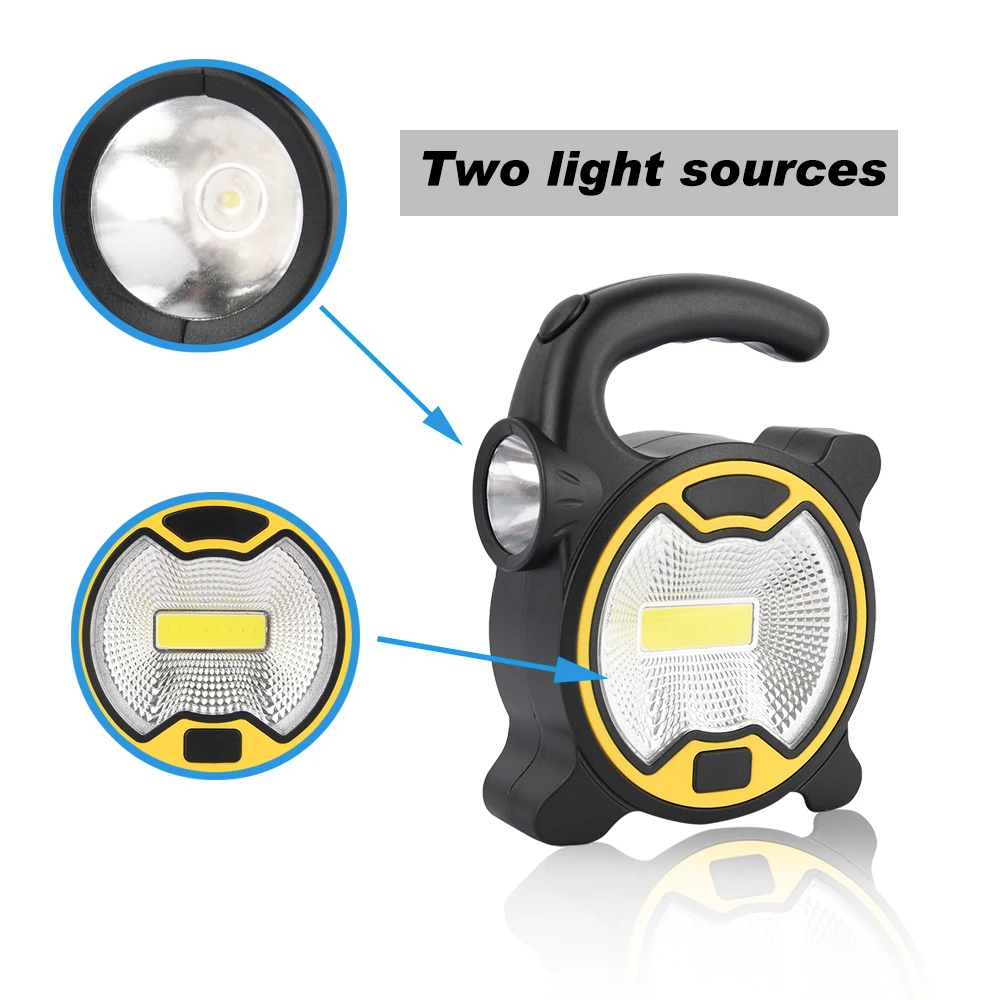 Портативный Точечный светильник светодиодный 3 Вт COB Рабочая лампа мини Мощный ручной фонарь IP55 белый светильник для кемпинга рыбалки
