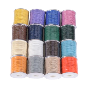 

10M/Lot 20 Colors PU Leather Line Waxed Cord Cotton Thread String Strap Necklace Bracelet Diy Ropes For Jewelry Making Supplies