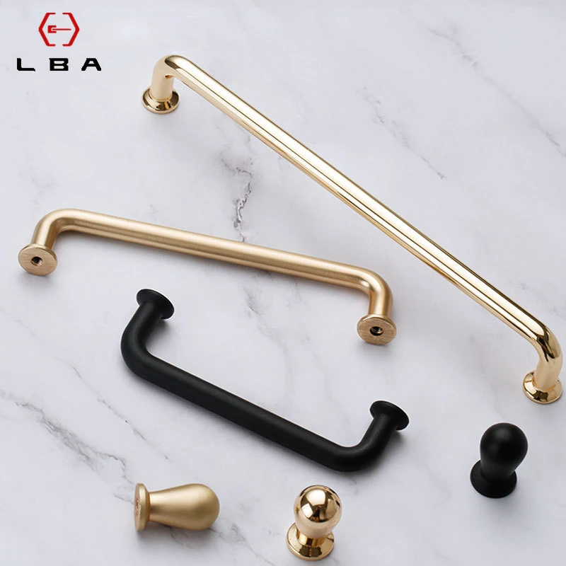 Zinc Alloy Black Rose Gold Cabinet Handles Drawer Knobs Kitchen Cupboard Door Pulls Fashion Furniture Hardware Door Handle