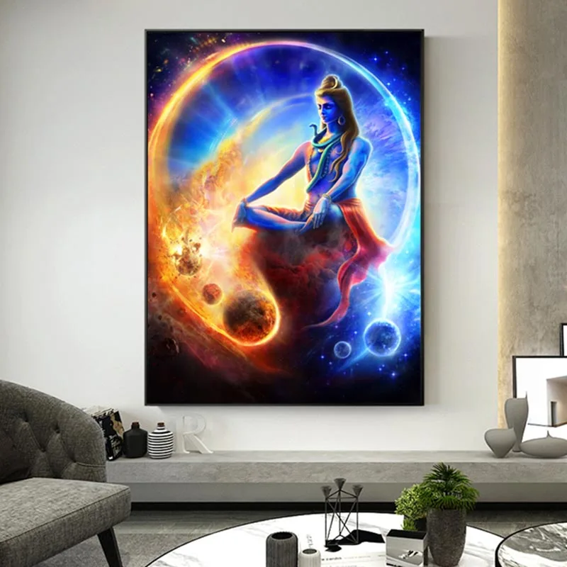 Lord Shiva Canvas Art Wall Paintings Home Decor Hindu Gods Modern Wall