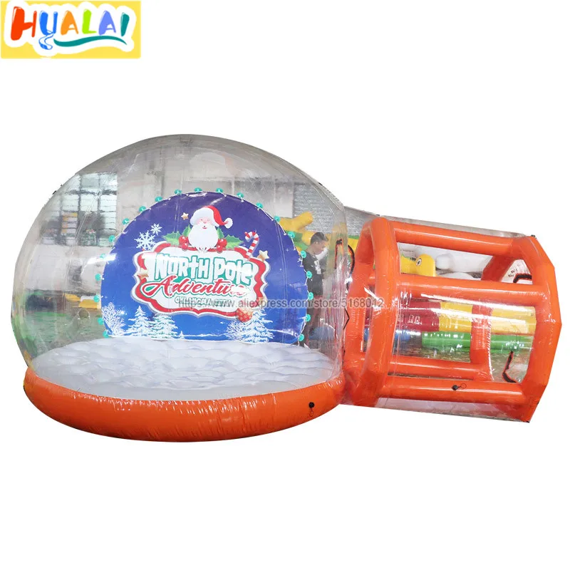 

giant Christmas inflatable snow globe bubble tent dome clear snowflake ball photo booth show ball for advertising sale 4/5/6m