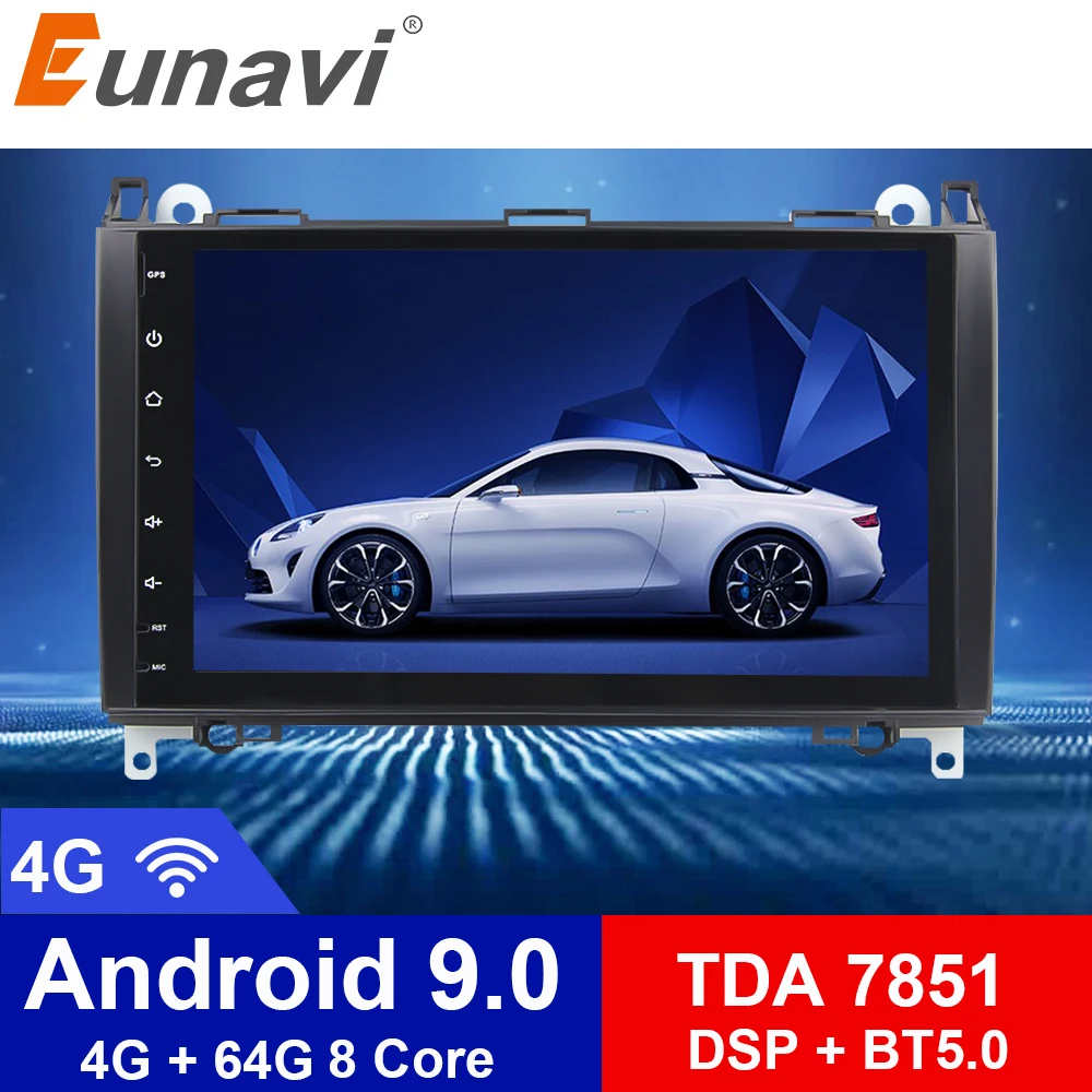 Автомобильный DVD-плеер Eunavi 2 Din Android 9 0 Восьмиядерный для Benz Sprinter Vito W169 W245 W469 W639 B200