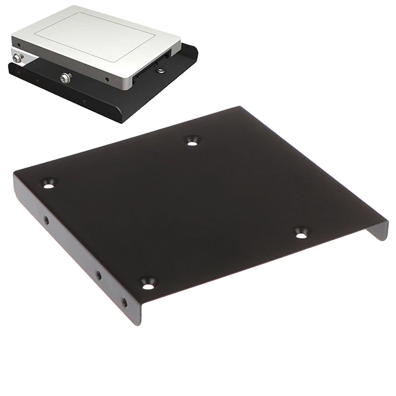 2.5 to 3.5 SSD to HDD Metal Adapter Mounting Bracket Hard Drive Holder Black