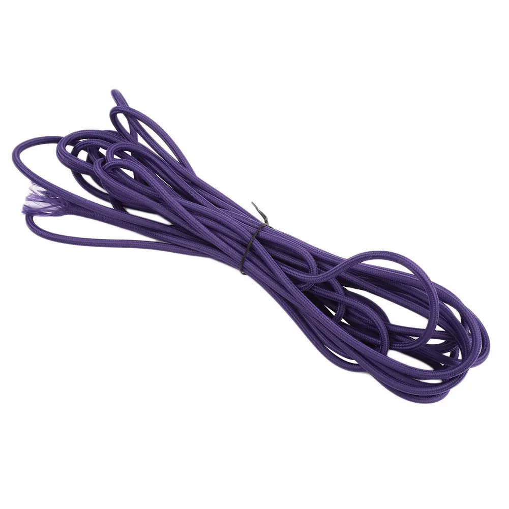 Purple 2 м винтажный Ретро твист плетеный тканевый Легкий кабель Электрический провод аксессуар ПВХ - Цвет: Purple
