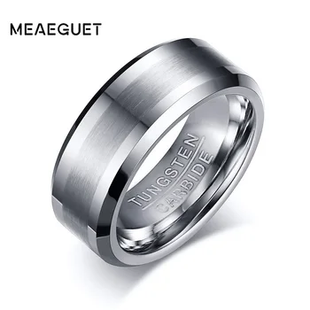 

Meaeguet 8MM Classic 100% Tungsten Carbide Ring for Men Wedding Bands Tungsten Rings Never Rust