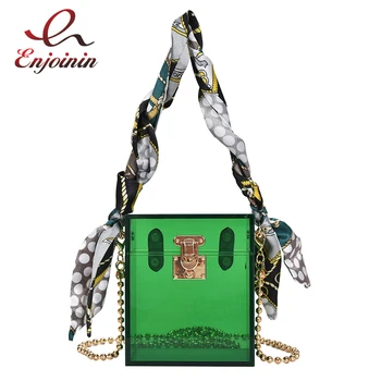 

New Style Color Acrylic Box Women Fashion Party Clutch Bag Evening Bag Purses and Handbags Ladies Shoulder Chain Bag Tote Bag