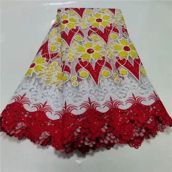 

2019 yellow/red/white Stones Velvet Lace Fabric High Quality African Lace Fabric Sfot French Lace Fabric For Wedding Daily