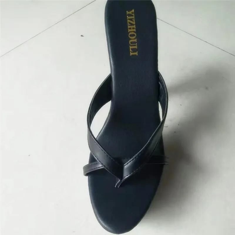 Stylish 15cm princess flip-flops, 6in sexy high heels for stage show, PU pole dancing shoes