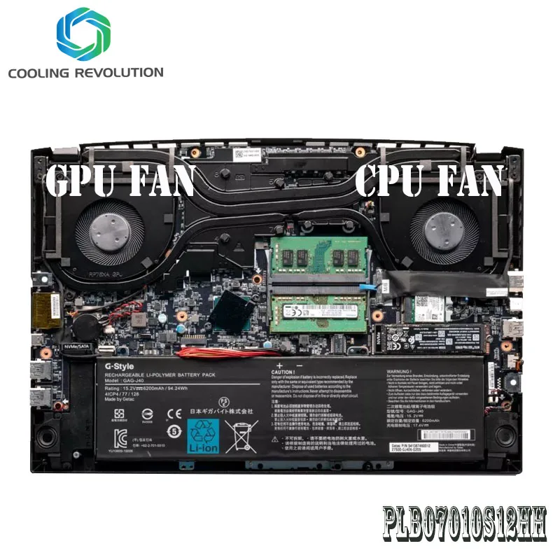 Ventilador de Refrigeração do Processador Central Portátil Gpu Plb07010s12hh Dc12v 0.50a 4pin para Gigabyte Aorus 15g 15p 17g xc xb Rx7g - Imagem 2