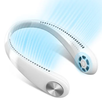 

Bladeless Necklace Fan 360° Cooling Hanging Neck Fans Hands Free Rechargeable Mini USB Fan Mini Air Conditioner Scarf Air Cooler