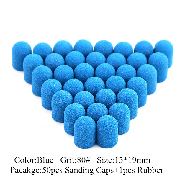 50-Piece Set of Blue and Pink Sanding Caps