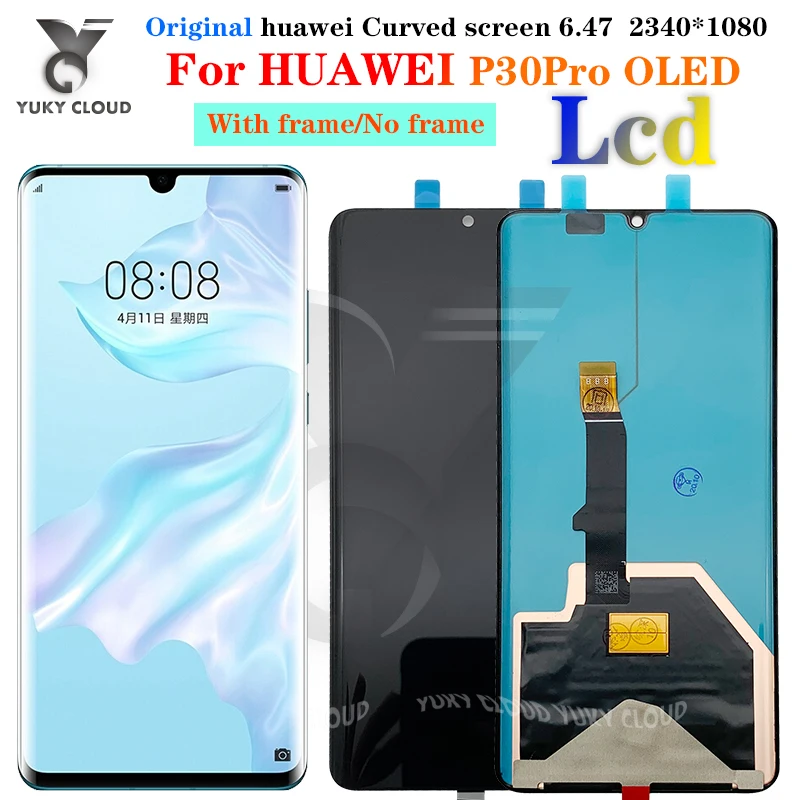 Оригинальный ЖК-дисплей для Huawei P30 Pro с цифрователем сенсорного вода и рамкой ЖК
