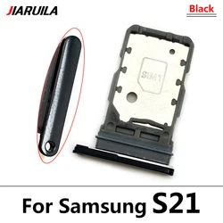 Enhanced Dual SIM and SD Card Tray Holder Replacement (S21 Dual Black)
