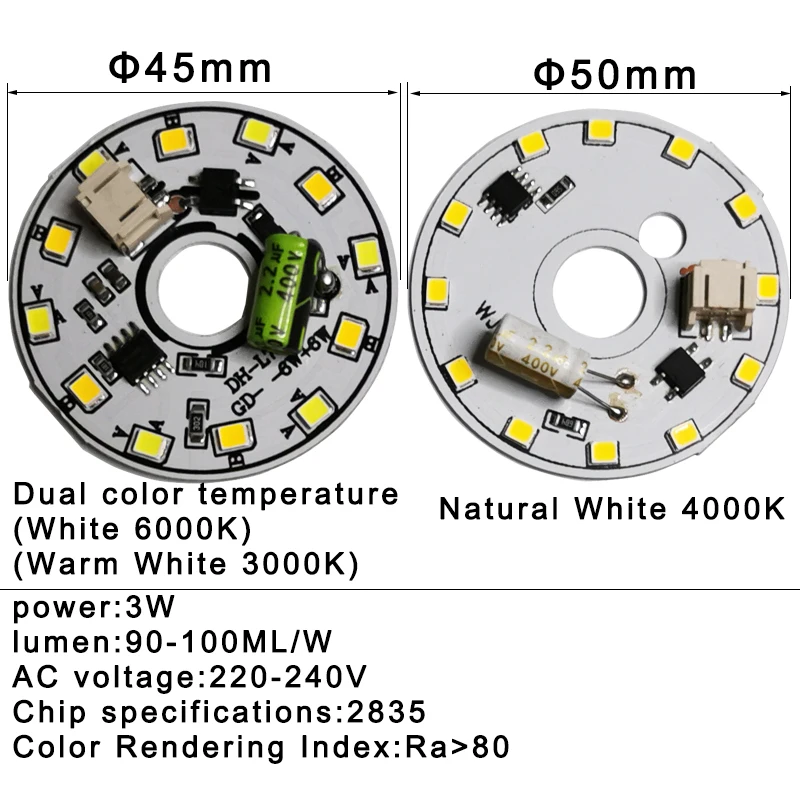 LED Bulb Lamp AC220V Smart IC No Need Driver LED Bean LED Chip For Bulb Light 2835 SMD Light Chip Natural White 3W 6W 12W 18W