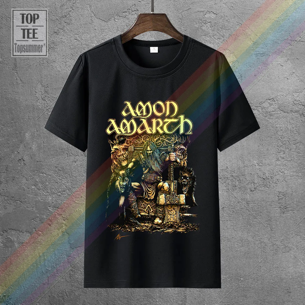 

Amon Amarth Men Black T Shirt Death Metal Band Tee Shirt Swedish Metal Short Sleeves New Fashion T Shirt Men Clothing