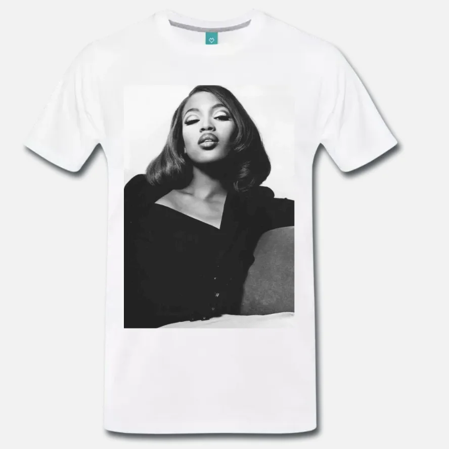 Футболка Maglia Naomi Campbell Top Model Moda Anni 80 Mito Cotone Manica Corta O-Collo Magliette E Camicette футболка |