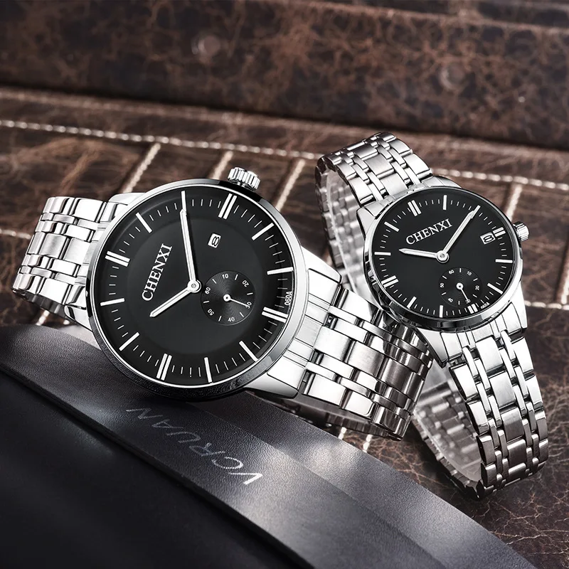 

TurnFinger Top Craft Luxury Quality Waterproof Luminous Date Steel Belt Fashion Beautiful Simple And Generous Couple Watch