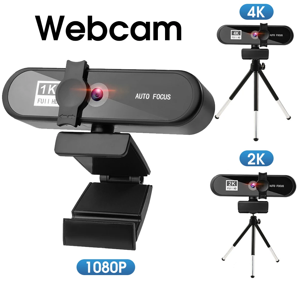 Веб камера 1080P Мини компьютер PC Camara Автофокус ноутбук веб 4K с микрофоном для YouTube