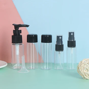 

7pc/Set Mini Travel Makeup Cosmetic Face Cream Pot Bottles Transparent Plastic Travel Accessories Empty Make Up Container Bottle