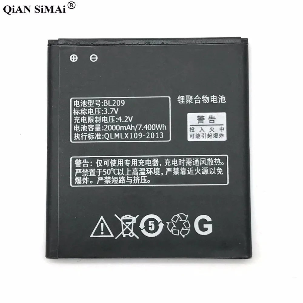 Новый BL 209 BL209 батарея для lenovo A706 A788T A820E A760 A516 A378T A398T 2000 мАч мобильный телефон