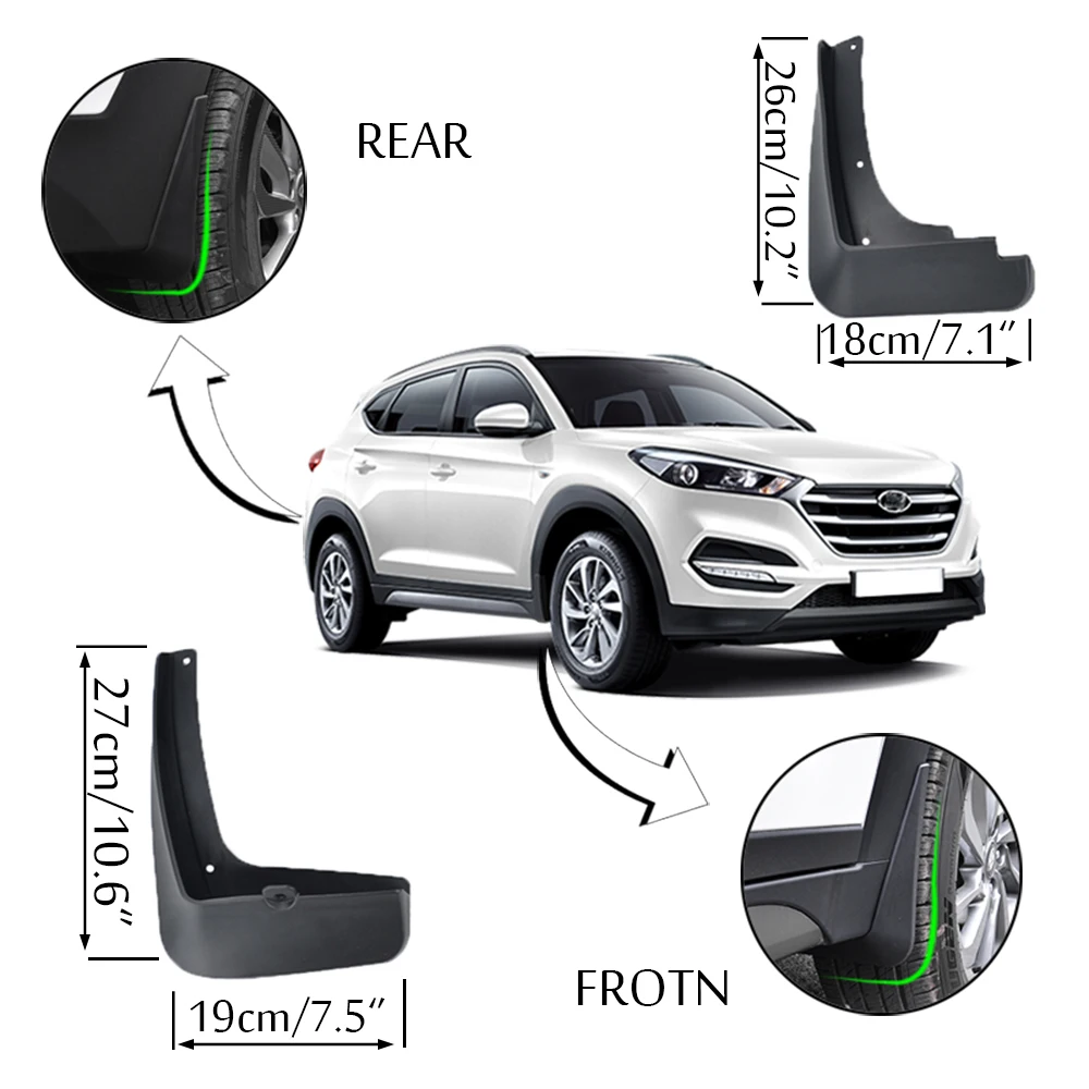 For Hyundai Tucson TL 2016-2019 2018 Mud Flaps Splash Guards Mudguard Front Rear