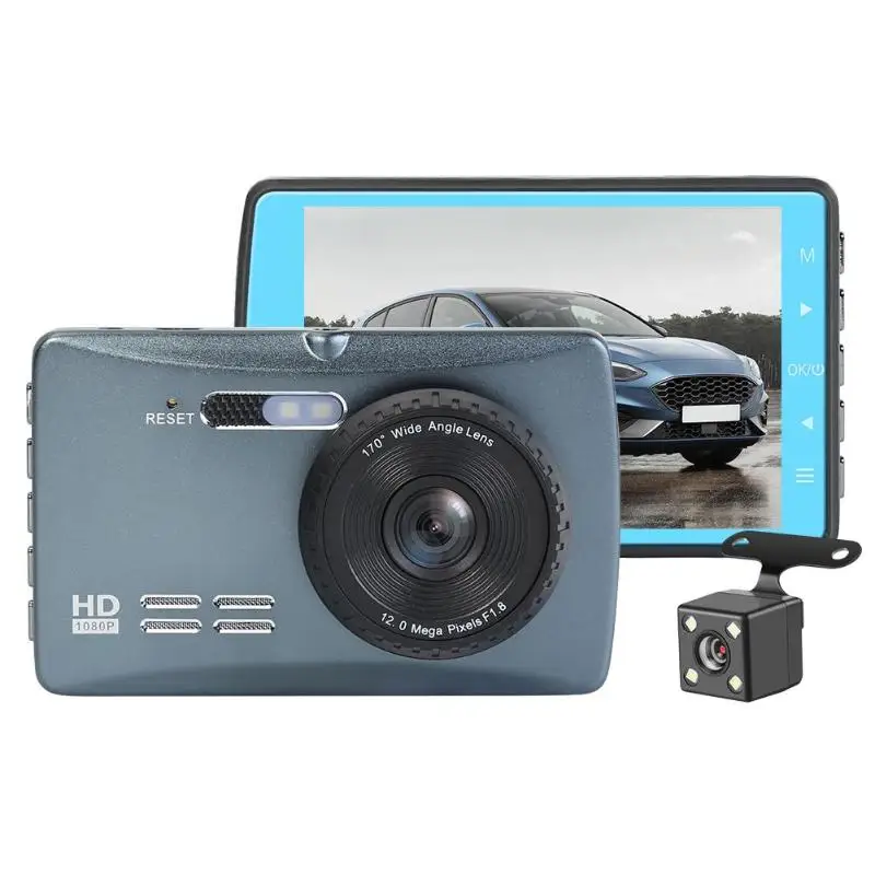 With Rear Camera VODOOL V6 3,6 дюймов ЖК-экран Автомобильный видеорегистратор Камера HD 1080P Dashcam двойной объектив циклическая запись цифровой видеорегистратор - Название цвета: With Rear Camera