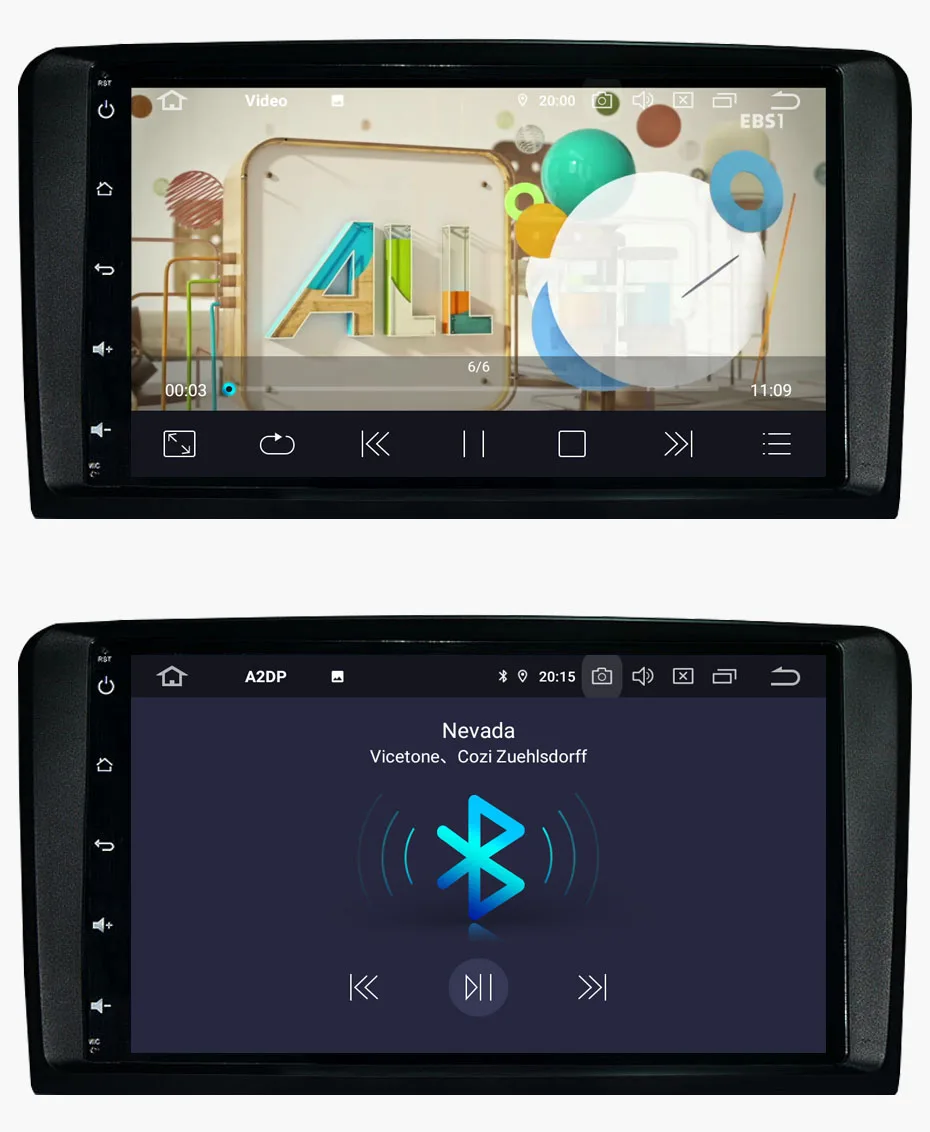 Best KANOR 1024*600 IPS Android 9.0 2 Din Car Autoradio For Mercedes Benz W164 ML350 ML450 ML500 ML430 X164 GL320 10