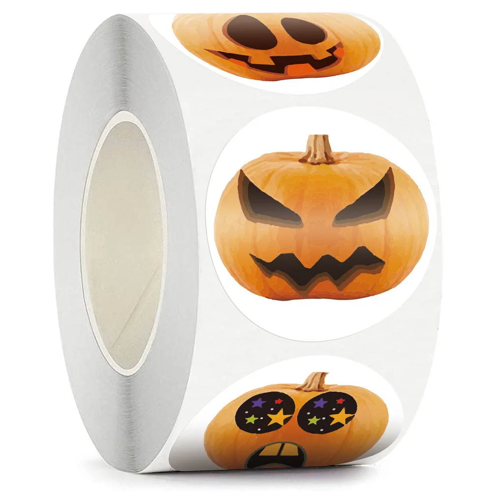 50–500 Stück Halloween-Aufkleber, rund, selbstklebend, Etikett, Papier, Süßigkeiten, Taschen, Aufkleber, Paket, Siegel, Geschenkverpackung, Versiegelung, Basteln – Detail 18