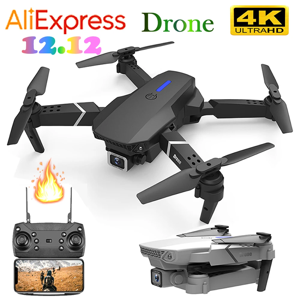 Радиоуправляемый Дрон Квадрокоптер UAV с камерой 4K E525 Аэрофотосъемка WIFI FPV