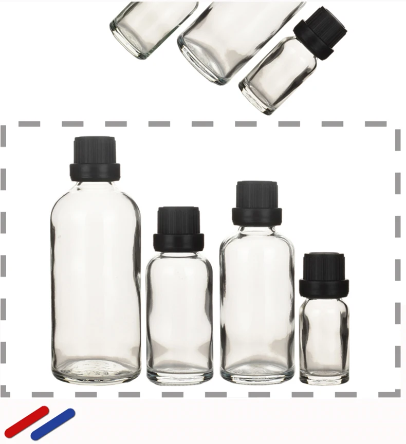 Großen Kopf Klarglas Flasche Drop Weiß Schwarz Kappe Aromatherapie Flüssigkeit Für Essenz/Serum Grundlegende Massage Öl Refill Hautpflege DIY – Detail 5