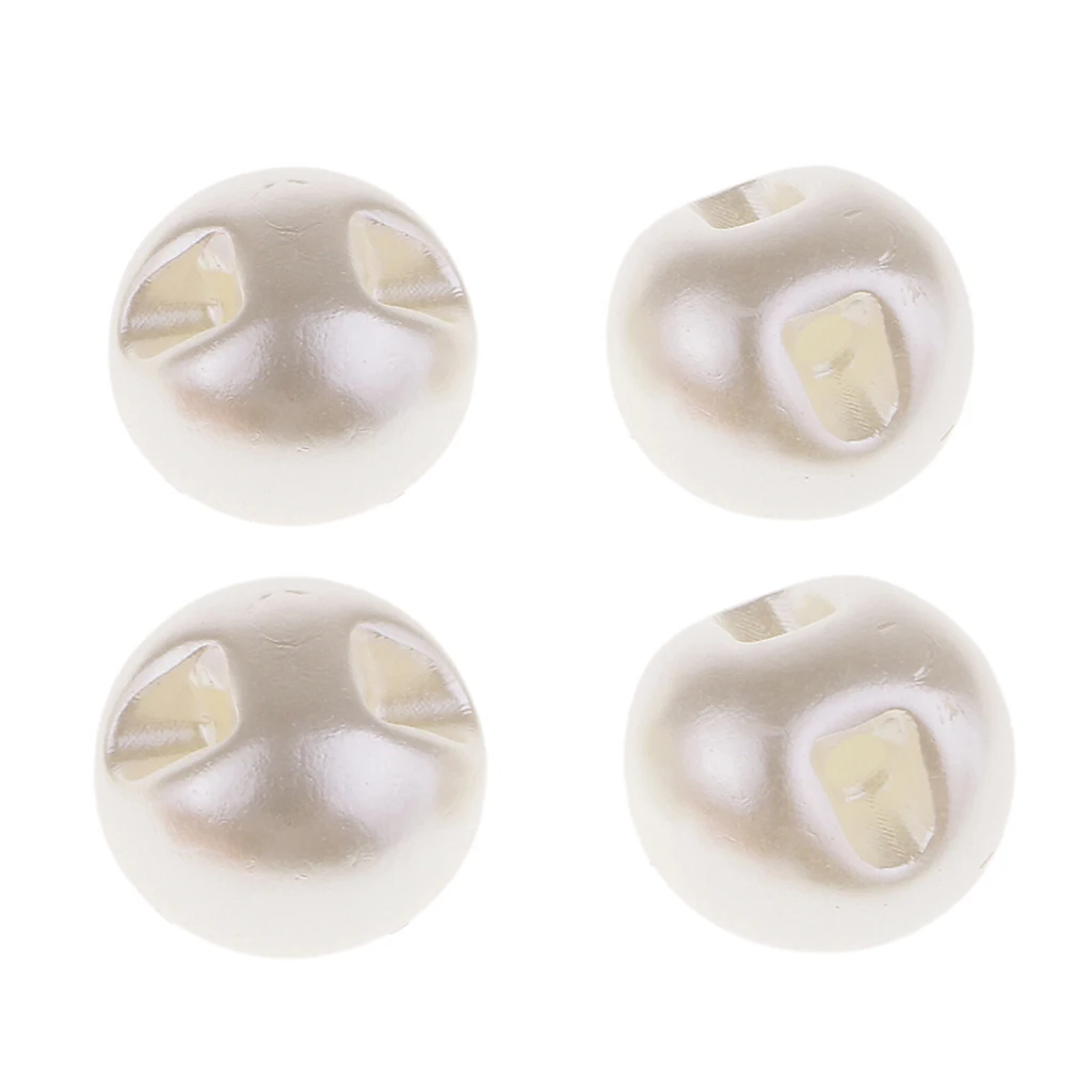 50Pcs White Pearl Buttons Jewelry Beads Scrapbooking Embellishments DIY Garment Pant Hat Bag Sewing Accessories