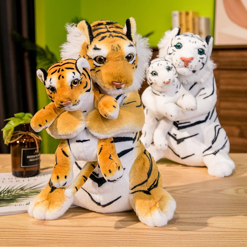 PROD 1005002560050199 Nice 40cm Real Life Mother and Baby Tiger Plush
Toys Lifelike Wild Animal Simulation Sitting White Brown Doll Child
Kids Gift