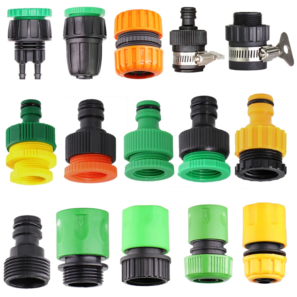 Hose Connector Irrigation Fittings Irrigation Faucet 22-Type Garden Tap Quick Connector 1/2" 3/4" Male Female Thread Nipple Joint 1/4" Hose Repair Irrigation Water Splitters Tools