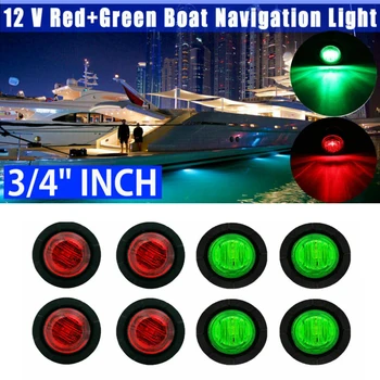 

Marine Boat Boat 12V Navigation Light Round Gap light 8x Red/Green 3 LED