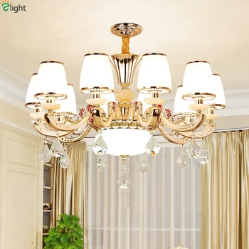 

Modern Gold Zinc Alloy Led Chandeliers Lighting Living Room Glass Led Pendant Chandelier Lights Dining Room Hanging Lamp Fixture