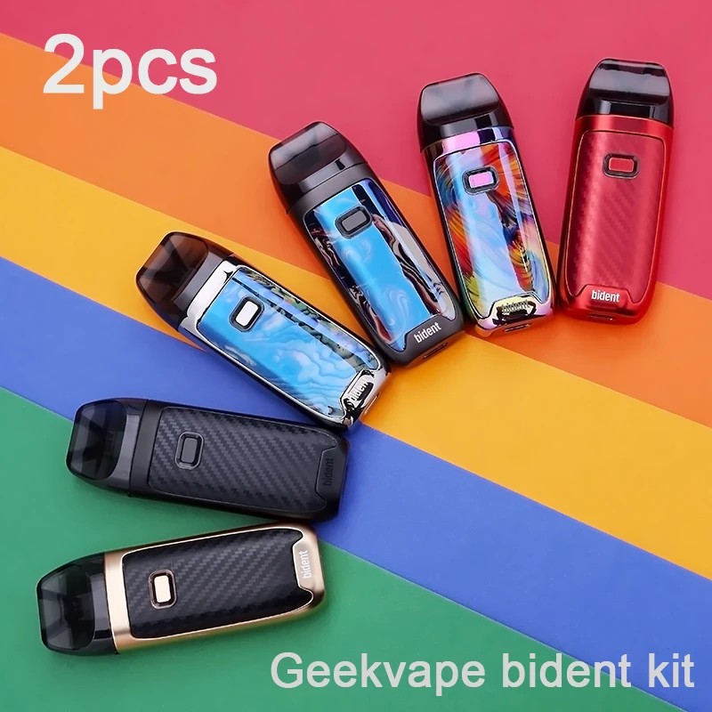 

2pcs GeekVape Bident Kit with 950mAh Built-in Battery Dual Coil Pod System Kit 3.5ml cartridge both MTL and DTL