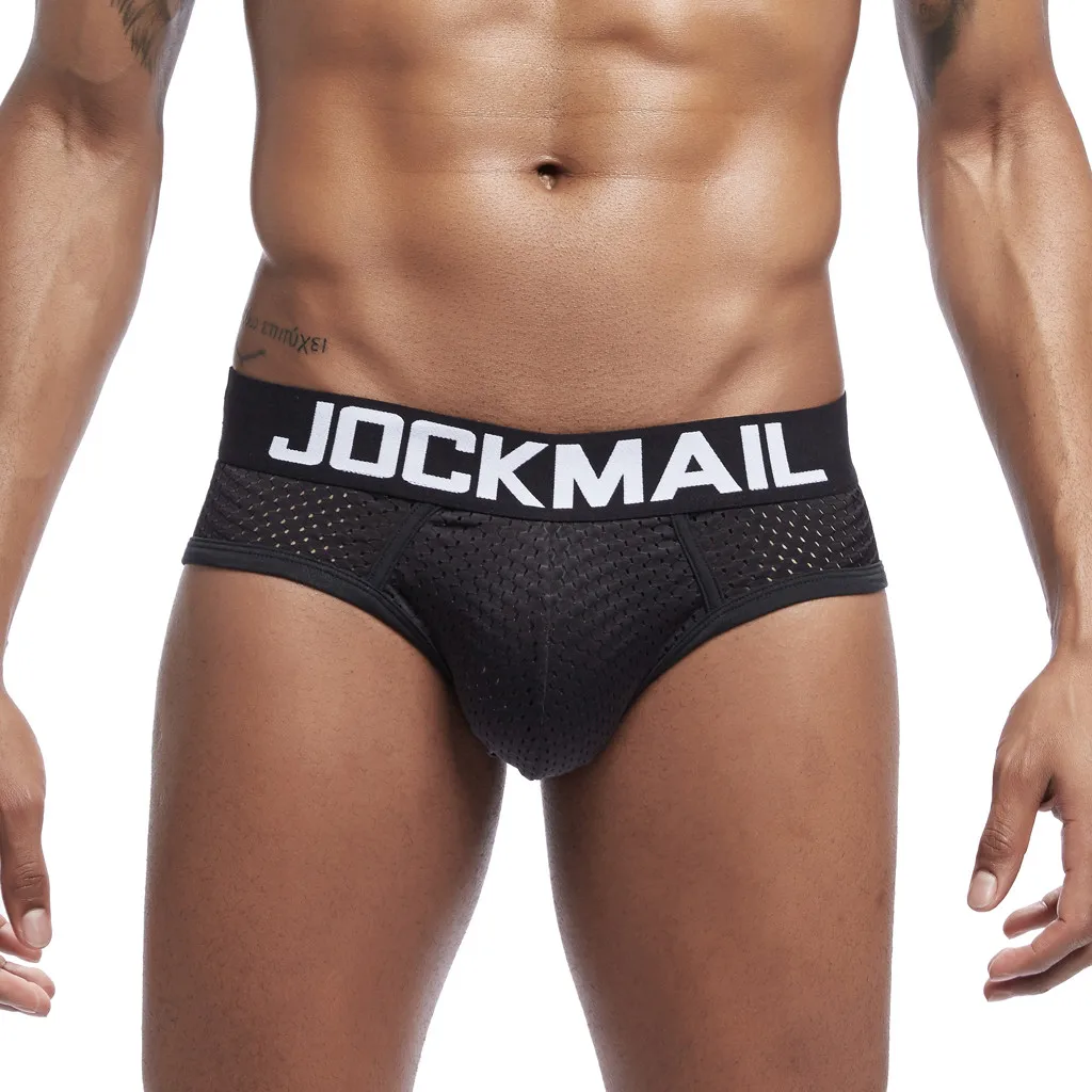 Мужское нижнее белье JOCKMAIL, дышащие Трусы-слип homme, новые трусы, сексуальное Сетчатое дышащее Спортивное нижнее белье в стиле пэчворк, трусы