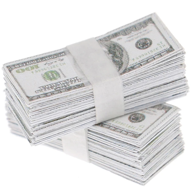 1/12 Scale Creative Mini Dollars Money Miniature Banknotes Children Toys Gifts Dollhouse Miniature Accessories 1
