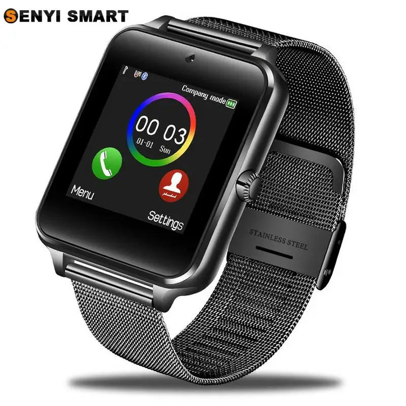 Умные часы Z60 с металлическим ремешком и Bluetooth браслетом поддержка Sim карты TF